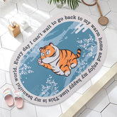 Urbane Home Bath Mat | PVC Bathroom Mat | Shower Bath Mat | Floor Tub Mat | Diatom Mud Oval Mat | Anti-Skid Shower Bathroom Mat | CF-220803 | Blue